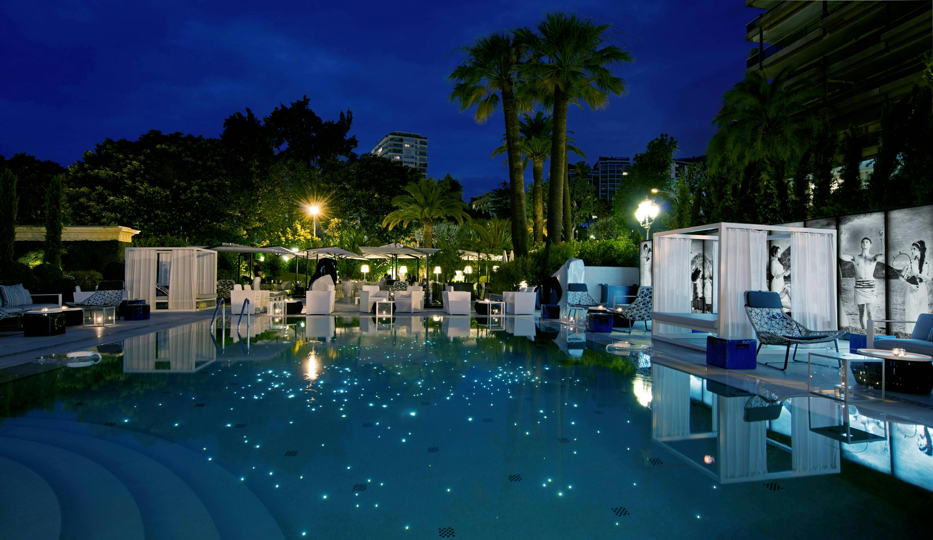 resort hotel building pool water