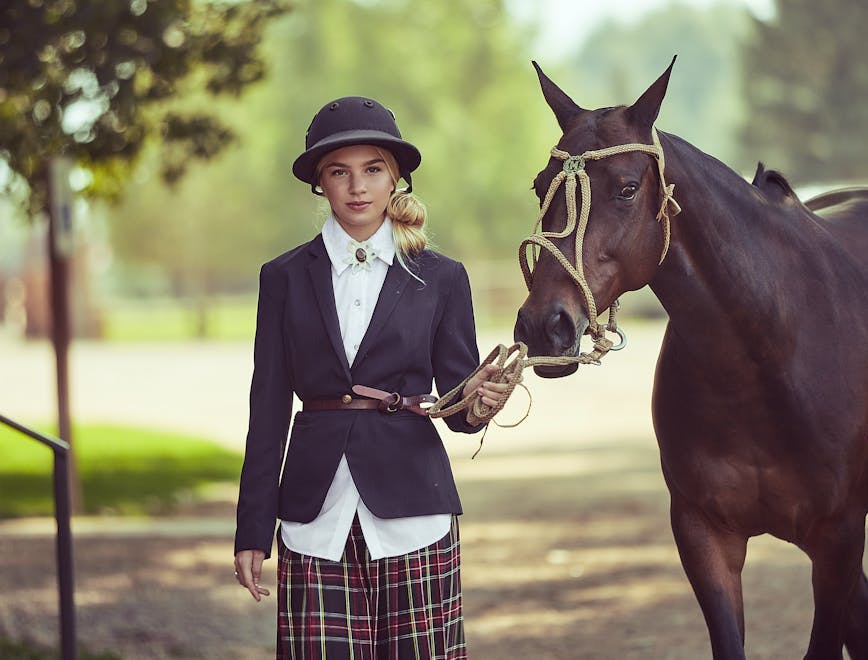 clothing apparel horse animal mammal person human equestrian female