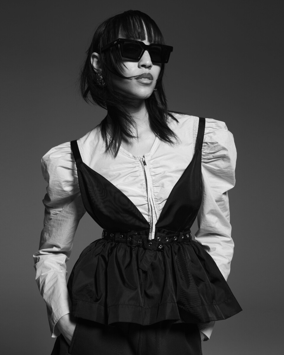 blouse adult female person woman long sleeve portrait accessories glasses fashion